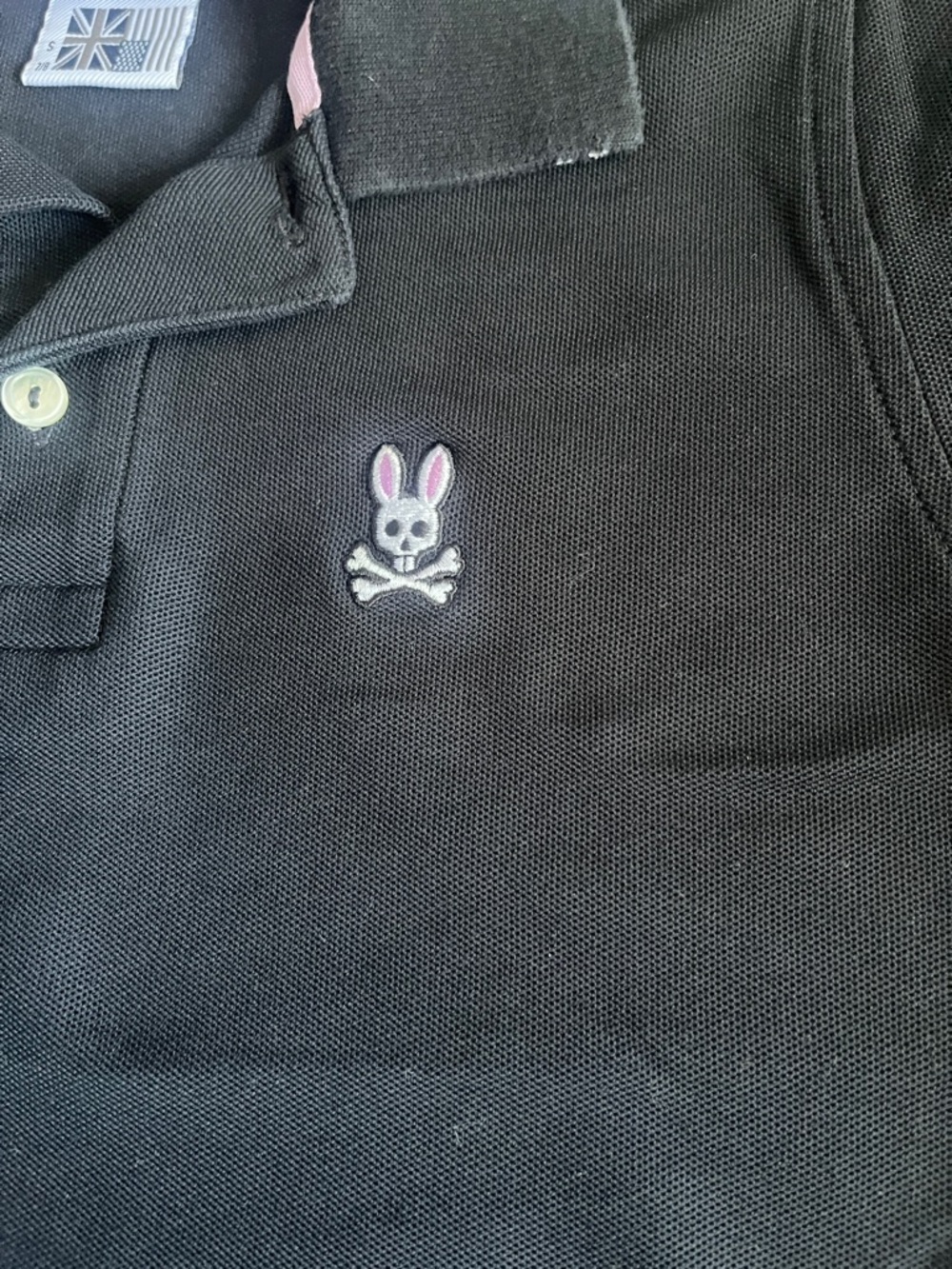 Psycho Bunny Black Polo with Pink Accents Kids - Picture 4 of 13
